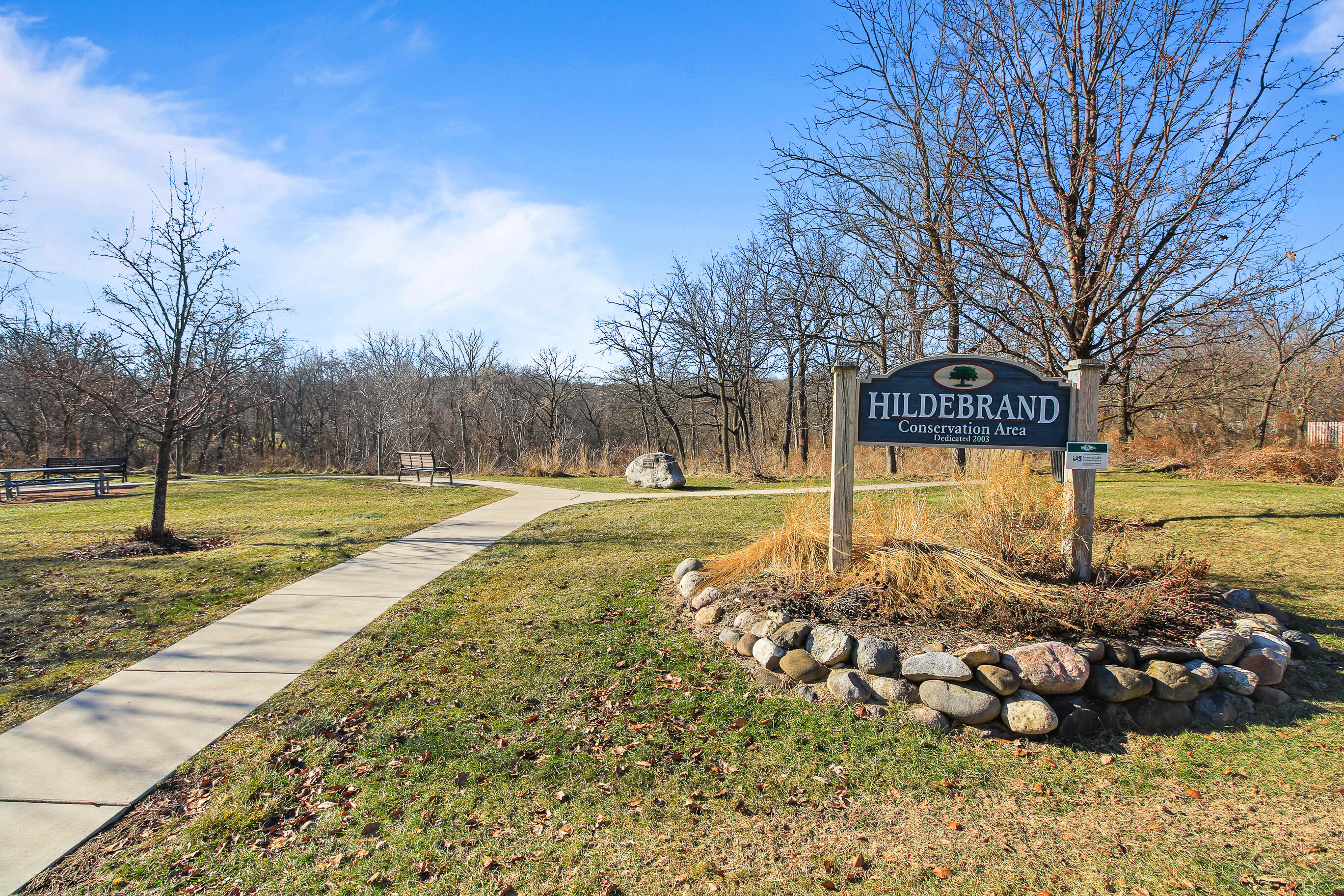 453 Mill Street, Unit 802 Fontana, WI 53125 - Photo 3 of 57 Residence is across street and overlooks Hildebrand Park with trails right out your front door.