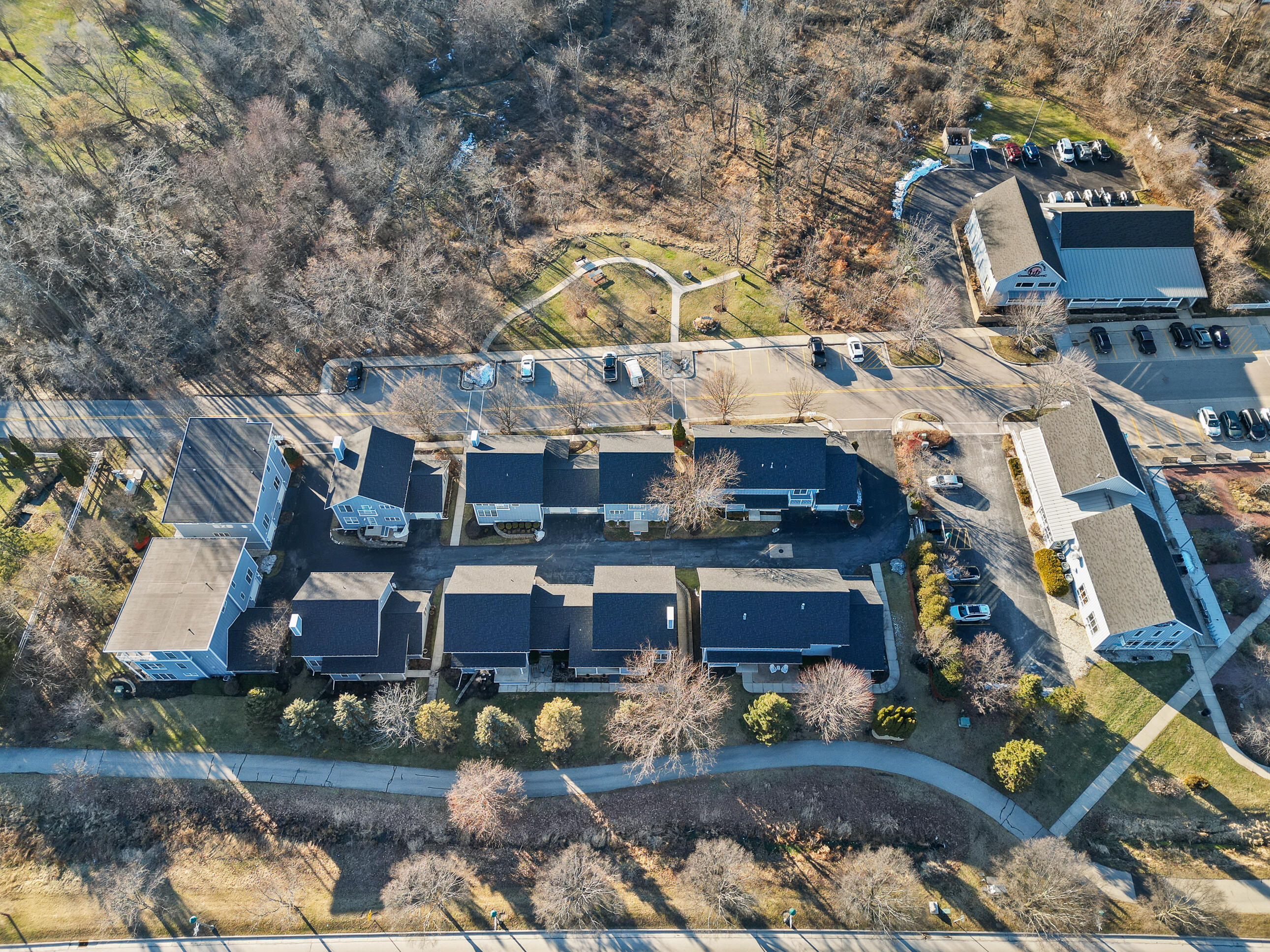 453 Mill Street, Unit 802 Fontana, WI 53125 - Photo 50 of 57 Aerial of Mill St Condo's across street from Village 12 acre park with ample parking.