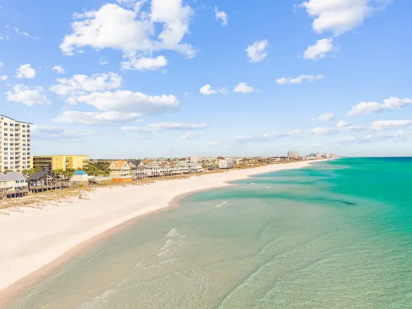 a view of a ocean with a big yard