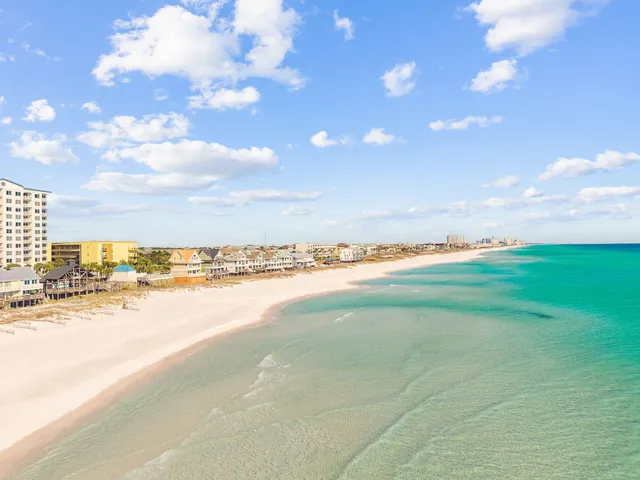 a view of a ocean with a big yard