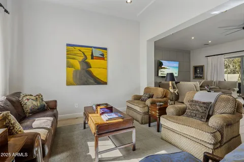 a living room with furniture and a couch