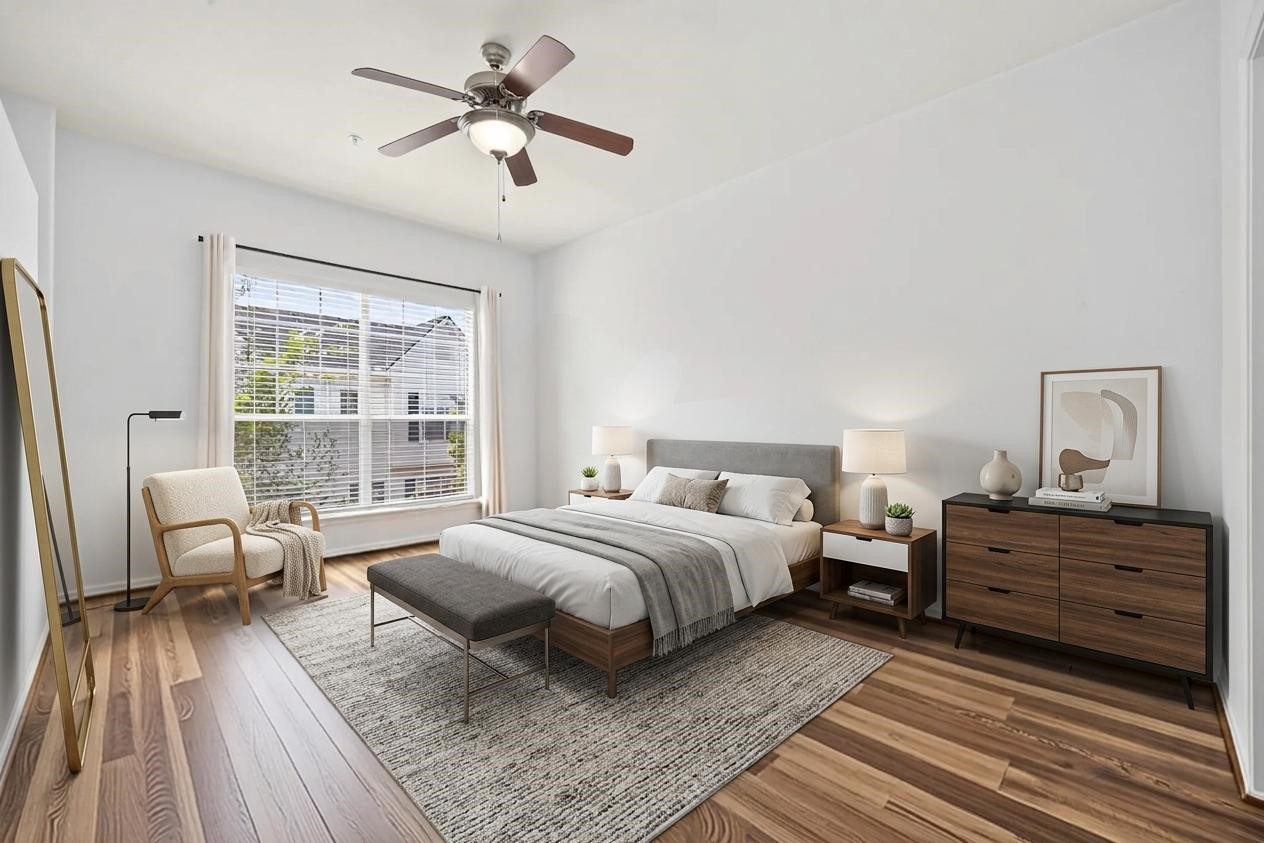 9200 Westheimer Road, Unit 1102 Houston, TX 77063 - Photo 10 of 17 Virutally staging spacious primary bedroom