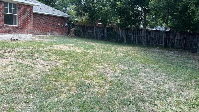 a backyard of a house with lots of green space