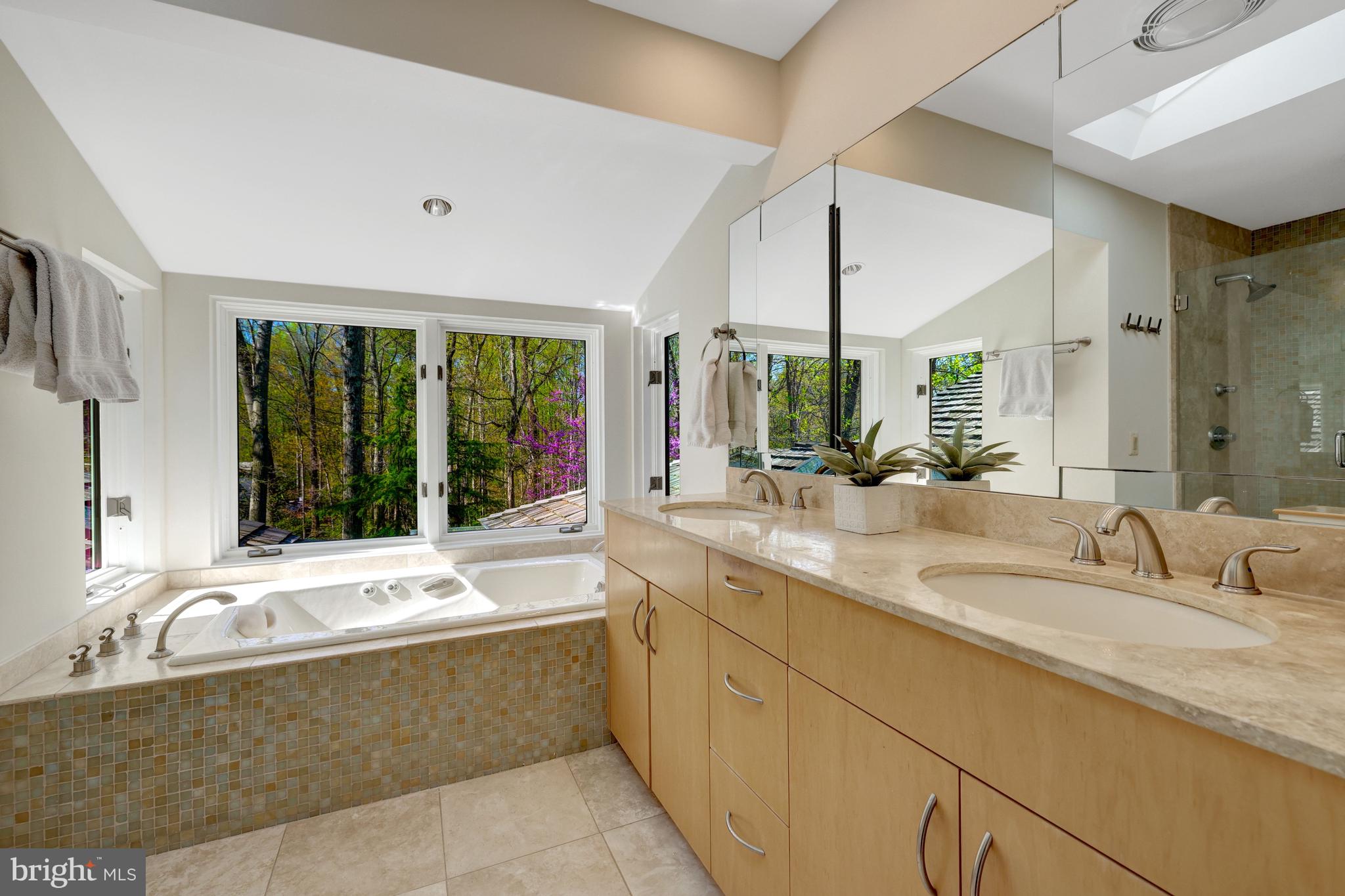 11809 State Rte 4707 Reston, VA 20191 - Photo 32 of 70 Jetted soaking tub with serene views of trees.