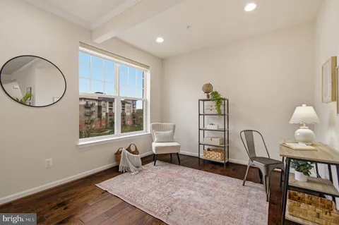 a living room with furniture and potted plant