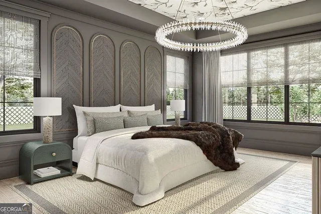 a bedroom with bed and a window