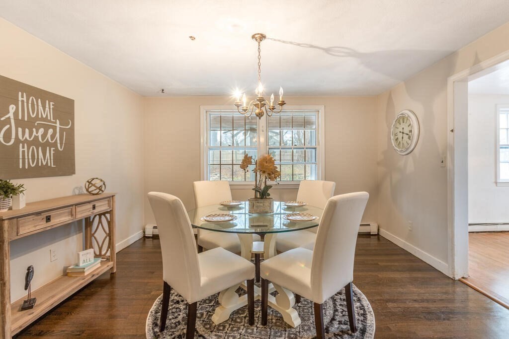 20 Argilla Road Ipswich, MA 01938 - Photo 9 of 33 a view of a dining room with furniture a chandelier and wooden floor