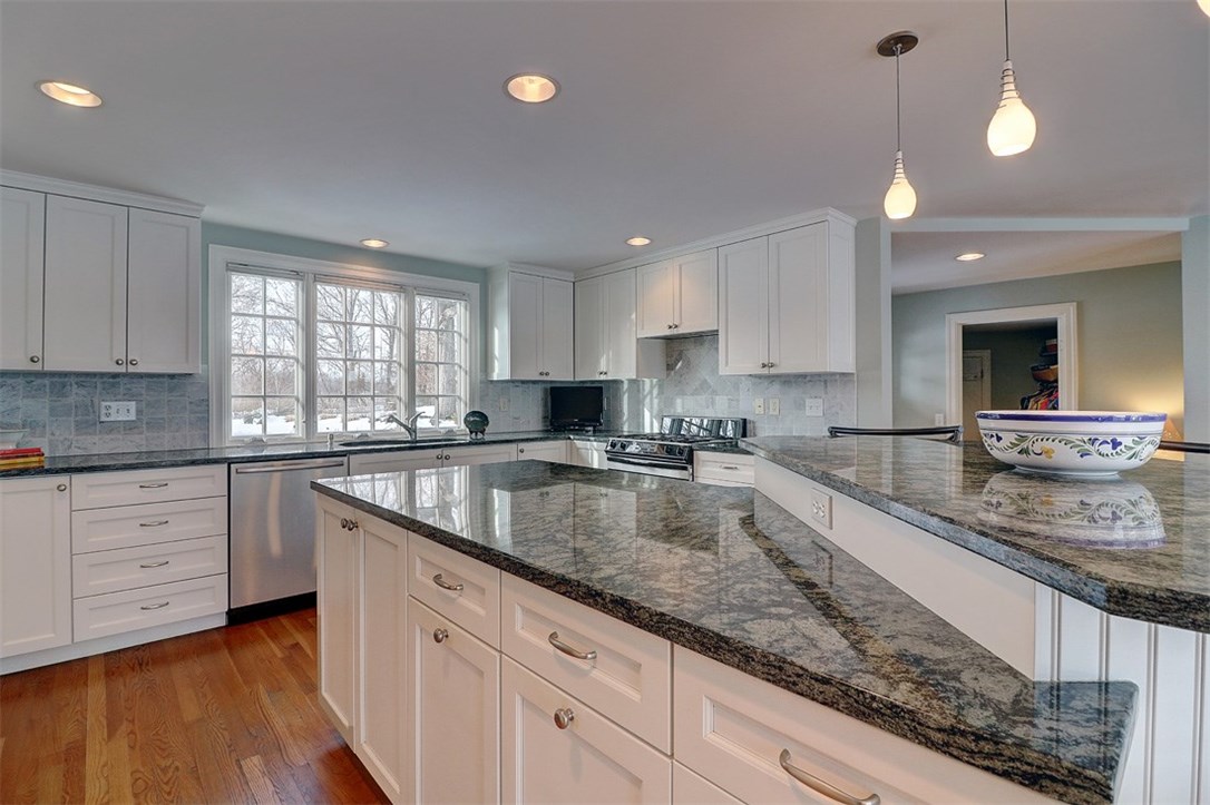 160 Adams Point Road Barrington, RI 02806 - Photo 10 of 40 The large island offers great work space and plenty of dining.