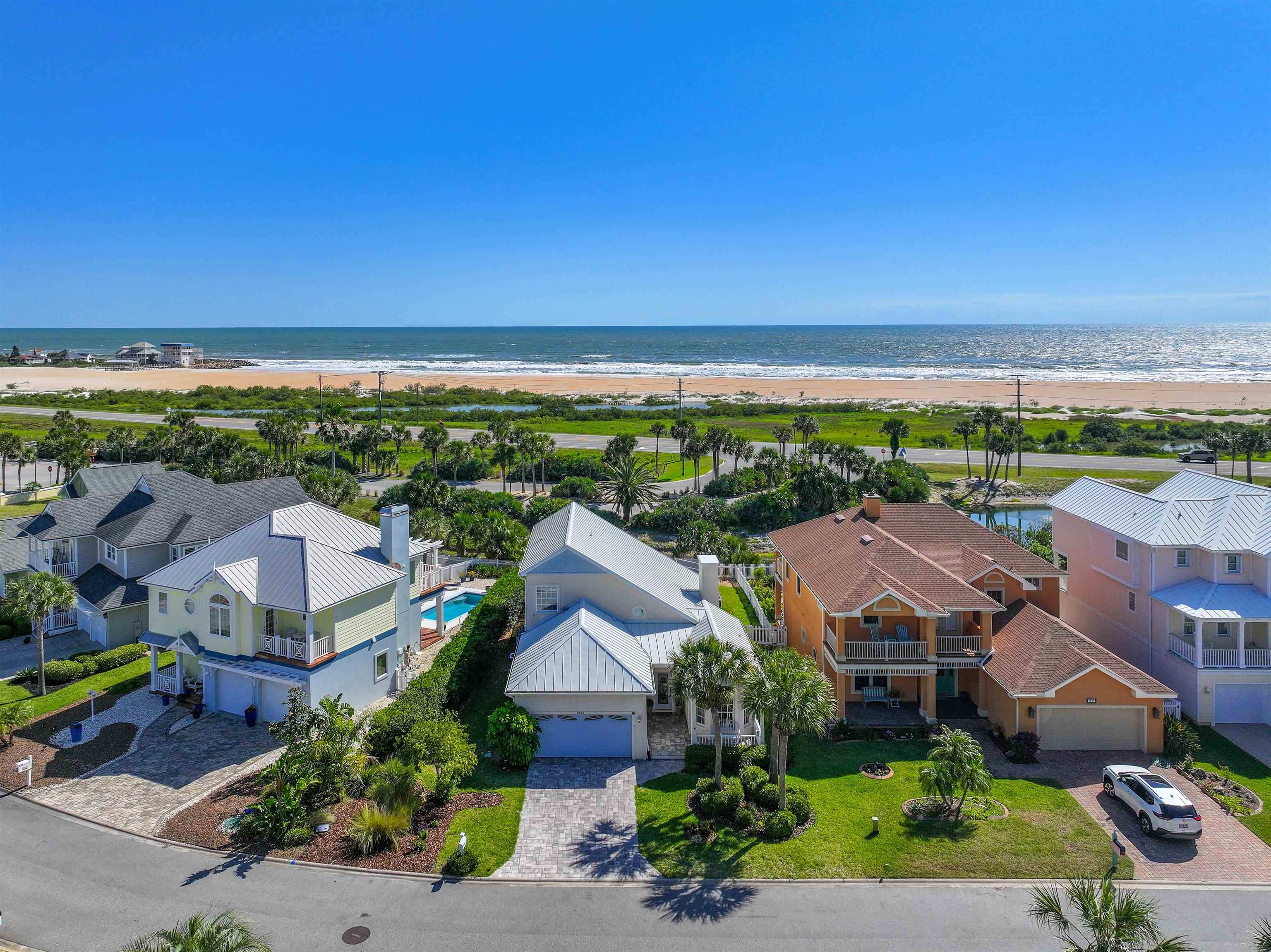 9224 July Lane St. Augustine, FL 32080 - Photo 69 of 88 an aerial view of residential houses with outdoor space and ocean