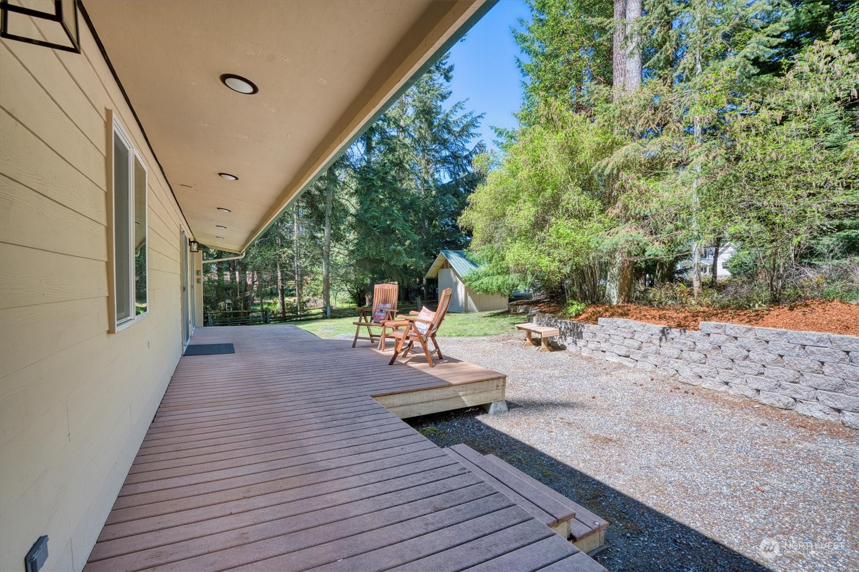 581 Ridge View Drive Sequim, WA 98382 - Photo 16 of 40 a view of a deck with wooden floor and yard