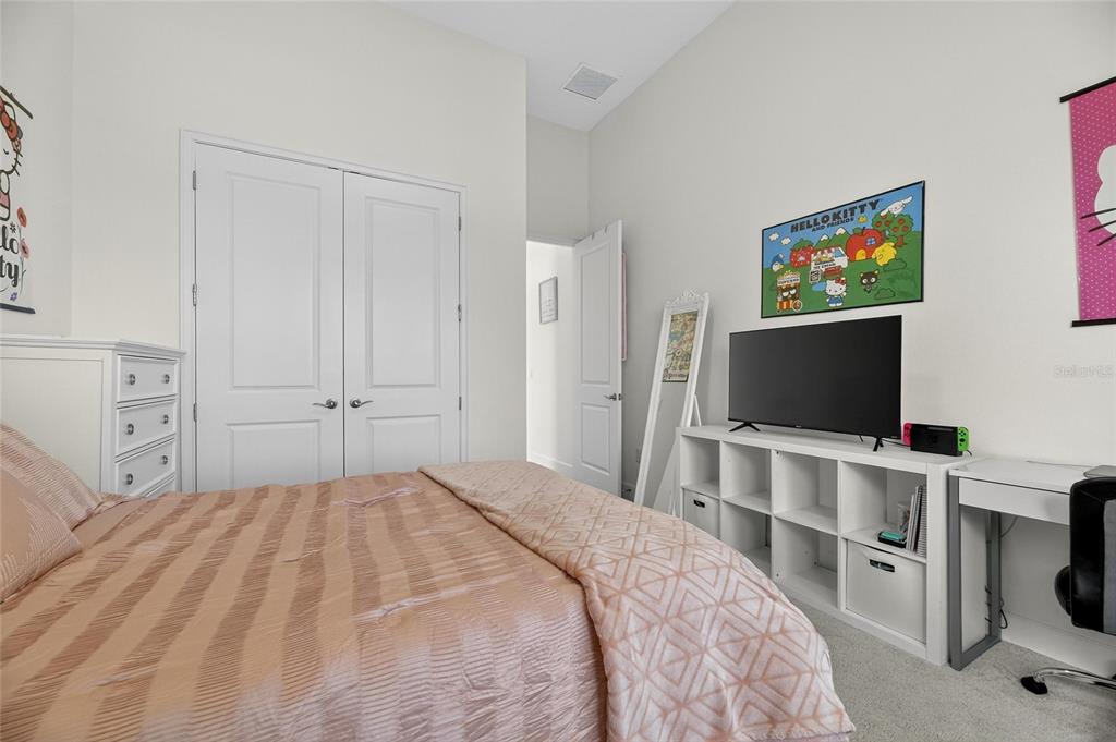 5975 Blakeney Loop Apollo Beach, FL 33572 - Photo 35 of 100 a bedroom with a bed and a flat screen tv