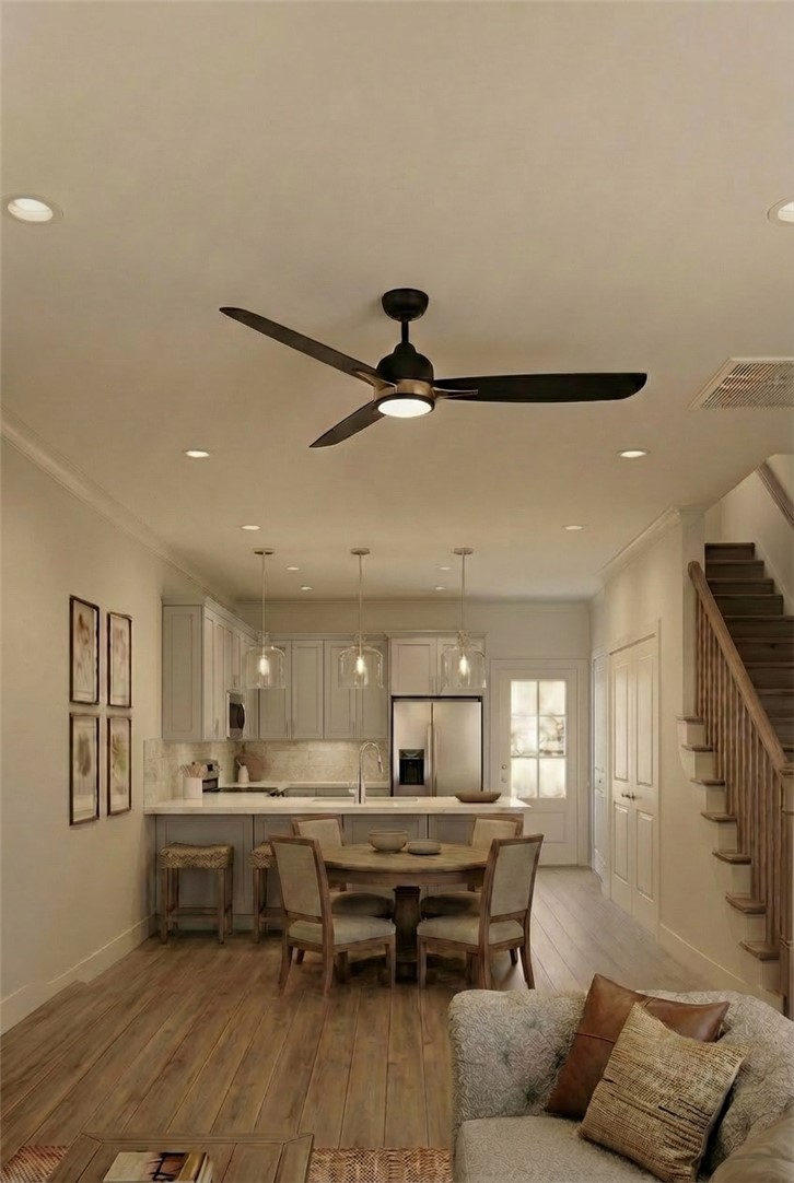 102 Kelly Road Clemson, SC 29631 - Photo 12 of 18 Organic Textural Package. This inviting space combines a functional kitchen with a cozy living area, perfect for everyday living.