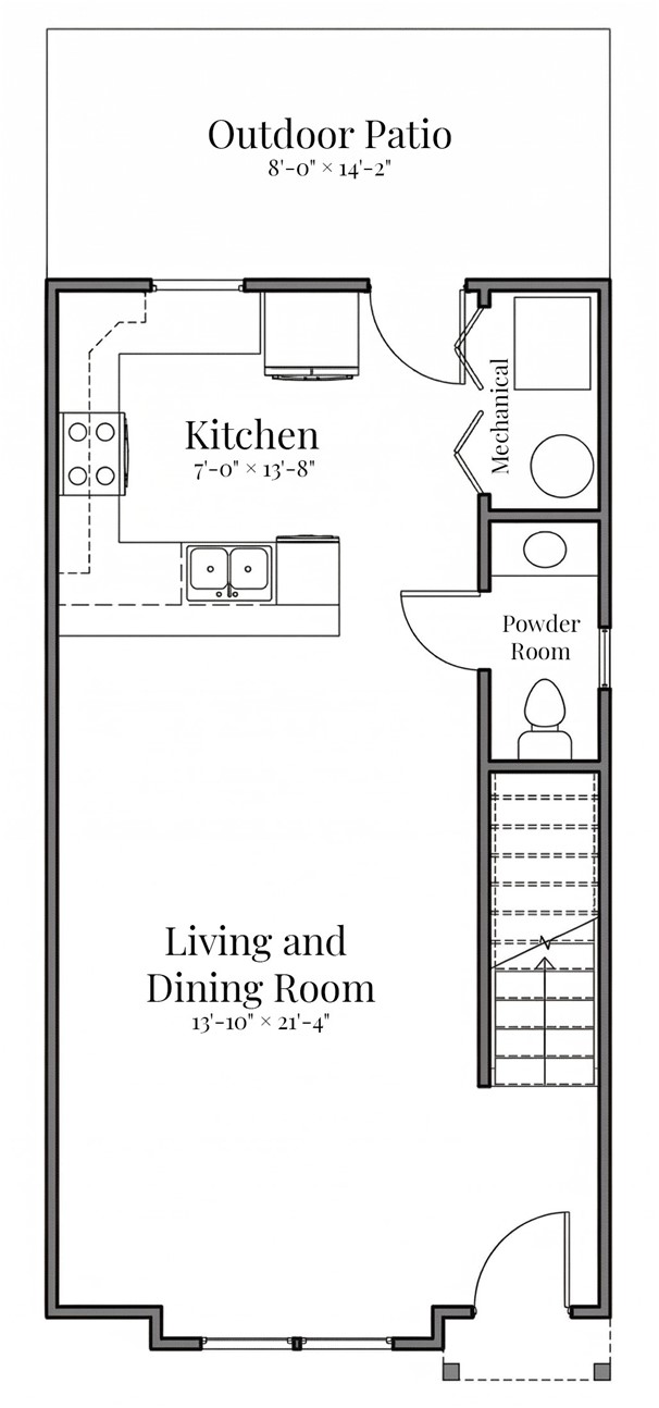 102 Kelly Road Clemson, SC 29631 - Photo 17 of 18 Main Floor. This floor plan highlights a functional layout with distinct living, dining, and kitchen areas.