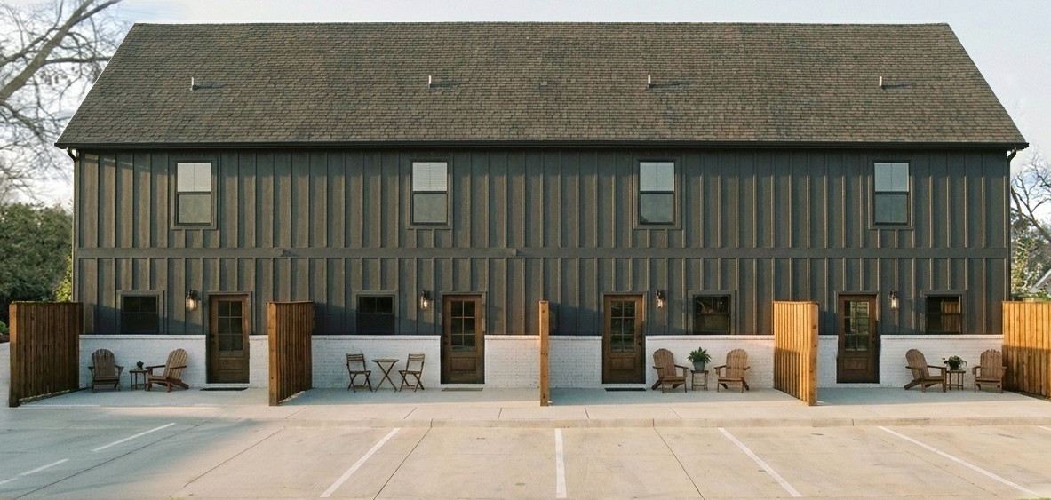 102 Kelly Road Clemson, SC 29631 - Photo 2 of 18 This modern row of townhomes presents inviting facades and convenient parking.