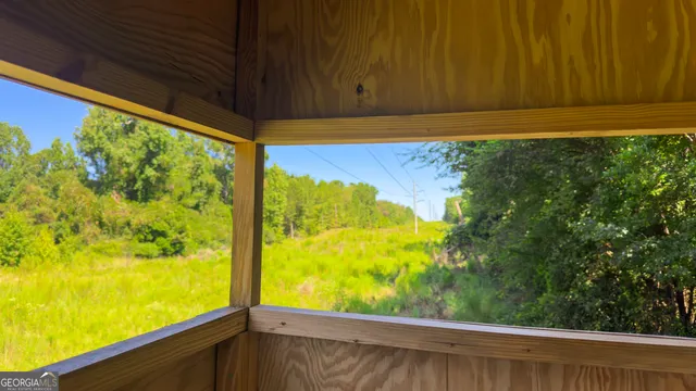 a view of a back yard from a window
