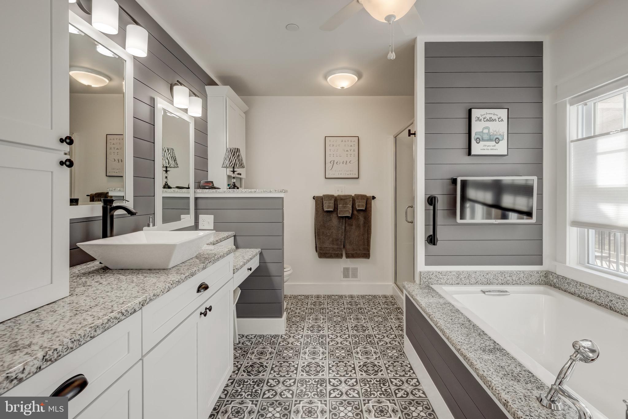 Master bath with oversized soaking tub