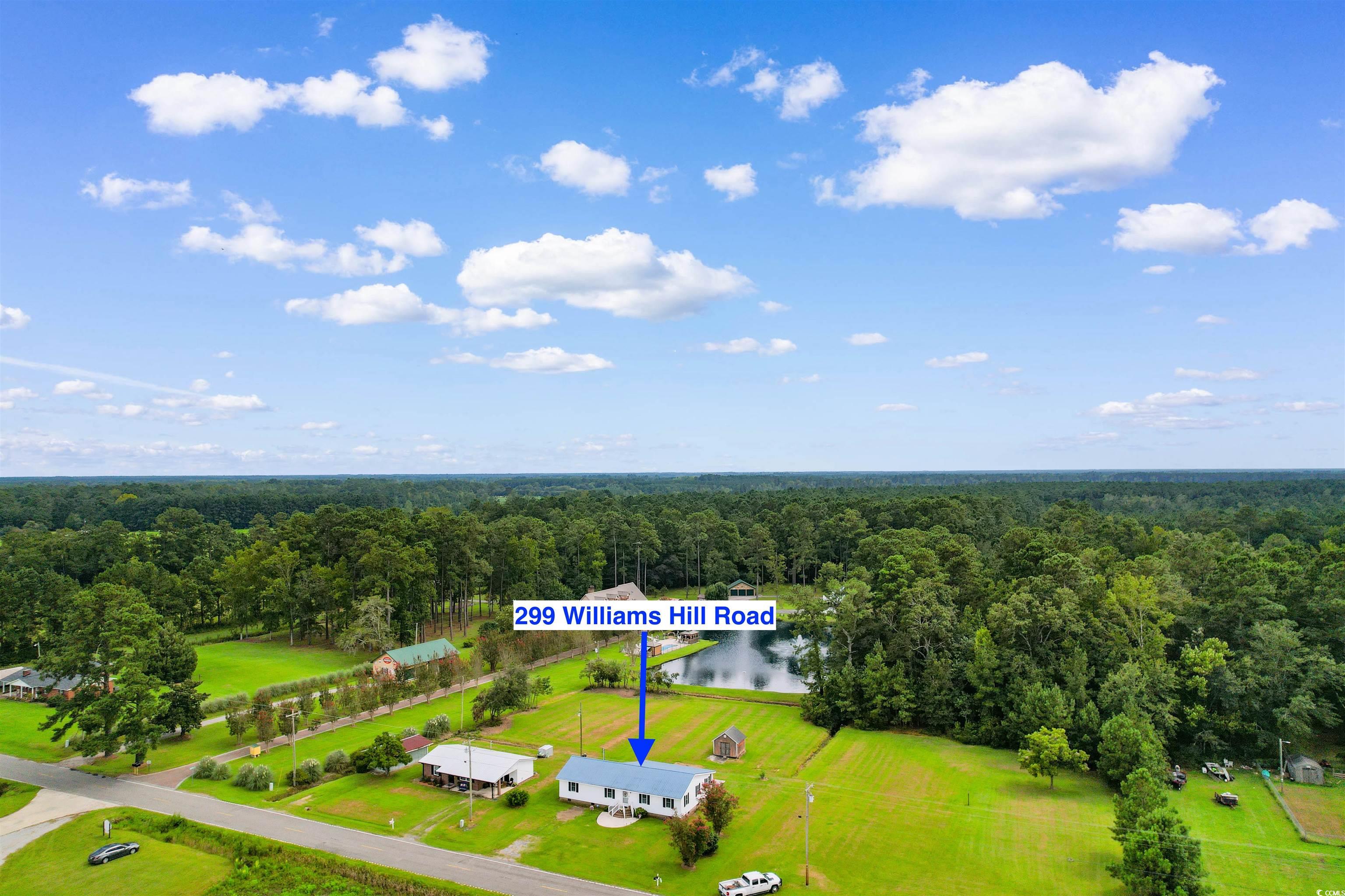 299 Williams Hill Road Hemingway, SC 29554 - Photo 36 of 40 Bird's eye view of a heavily wooded area and a large body of water