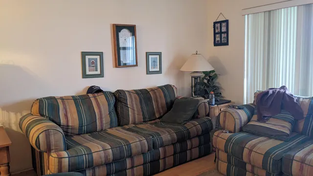 a living room with furniture