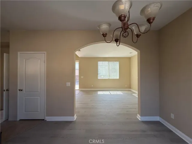 a view of a livingroom with a chandelier
