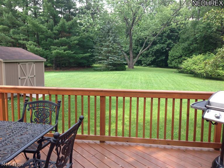 38255 Bainbridge Road Solon, OH 44139 - Photo 5 of 16 Relax and enjoy this view of the backyard from the deck. Lot ends at the tree in the middle.