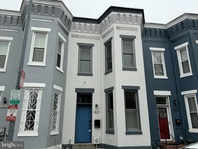 a front view of a multi story building