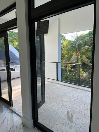 a view of a garden with a slide