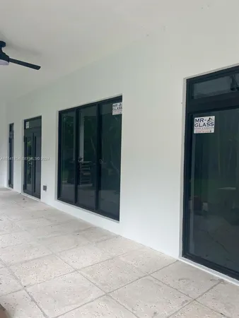 a view of a room with a bench