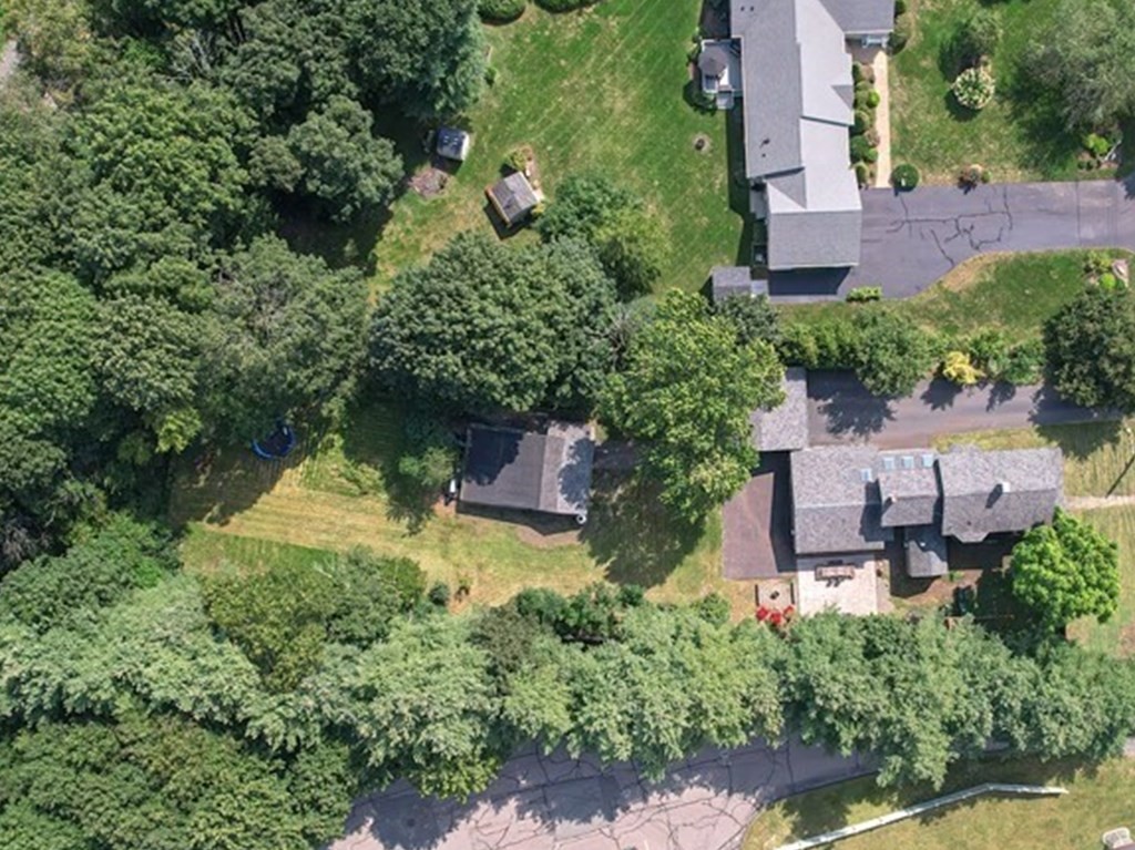 53 Frairy Street Medfield, MA 02052 - Photo 40 of 42 an aerial view of a house with swimming pool and garden