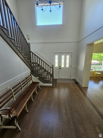 812 East Bates Cyn Road Tooele, UT 84074 - Photo 8 of 144 Grand entry foyer featuring high ceilings and wood-finish flooring
