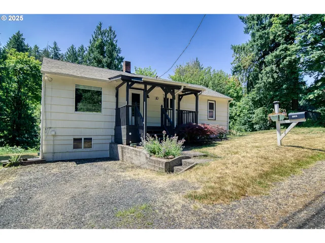 a house view with a backyard space