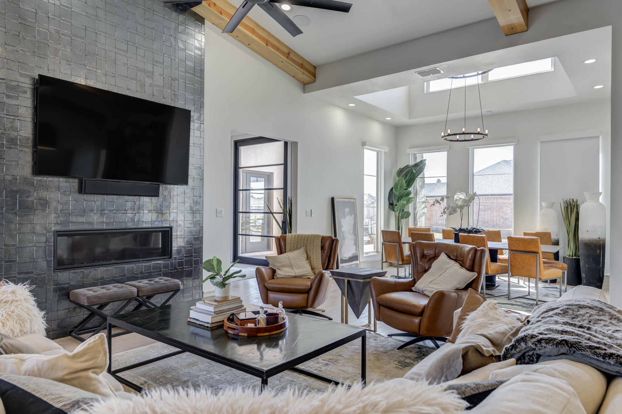 3940 148th Street Lubbock, TX 79423 - Photo 15 of 92 a living room with furniture fireplace and flat screen tv