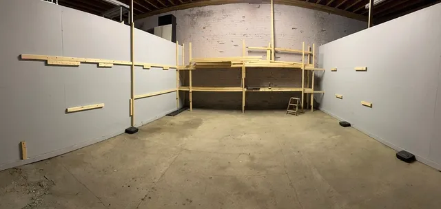 a view of a room with an entryway