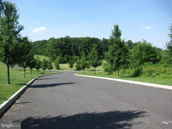 a view of a road with a yard