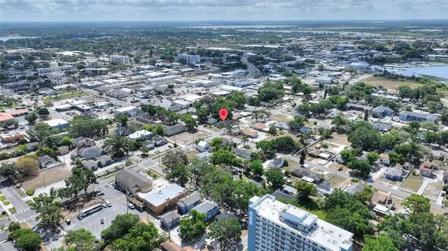an aerial view of multiple house