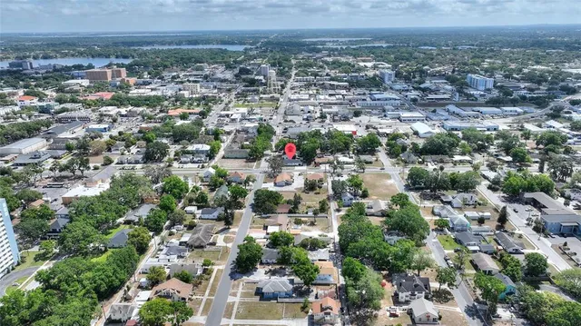 an aerial view of a city