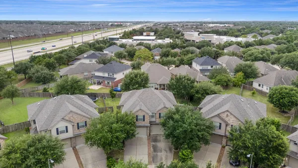 an aerial view of multiple house
