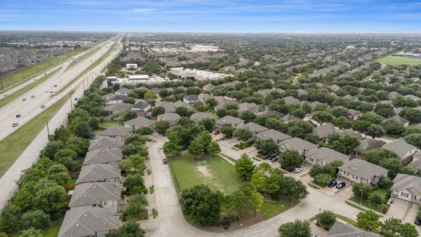 an aerial view of a city