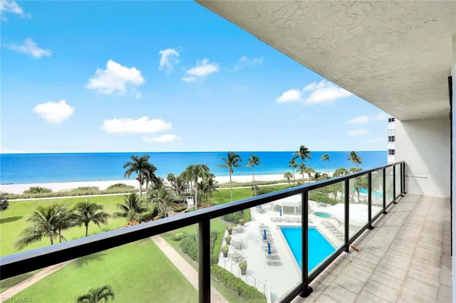 a view of a balcony with an outdoor space