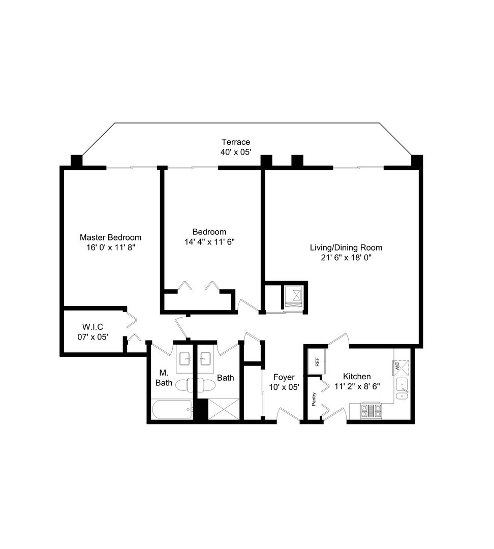 6007 North Sheridan Road, Unit 39C Chicago, IL 60660 - Photo 19 of 19 a picture of a floor plan