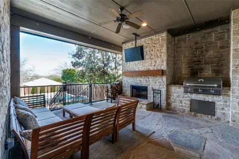 a outdoor living space with furniture