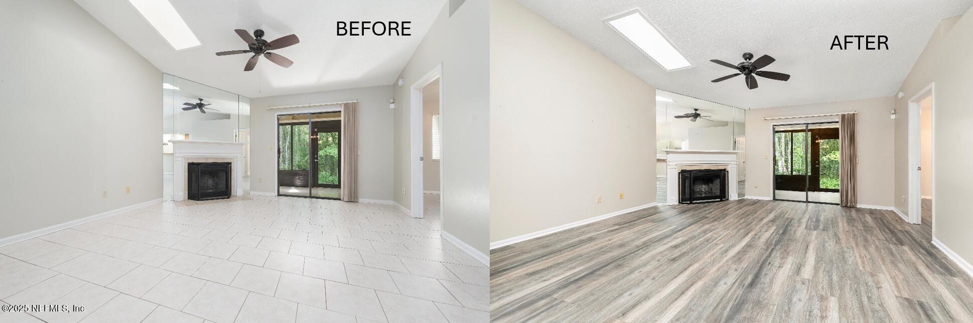 85 Debarry Avenue, Unit 3021 Orange Park, FL 32073 - Photo 8 of 35 a view of empty room with fireplace and wooden floor