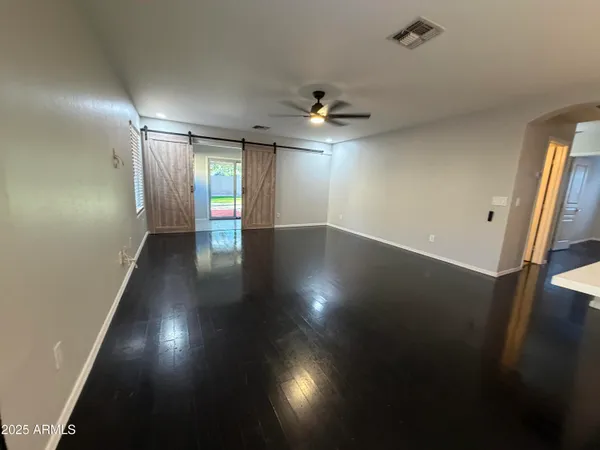 an empty room with windows