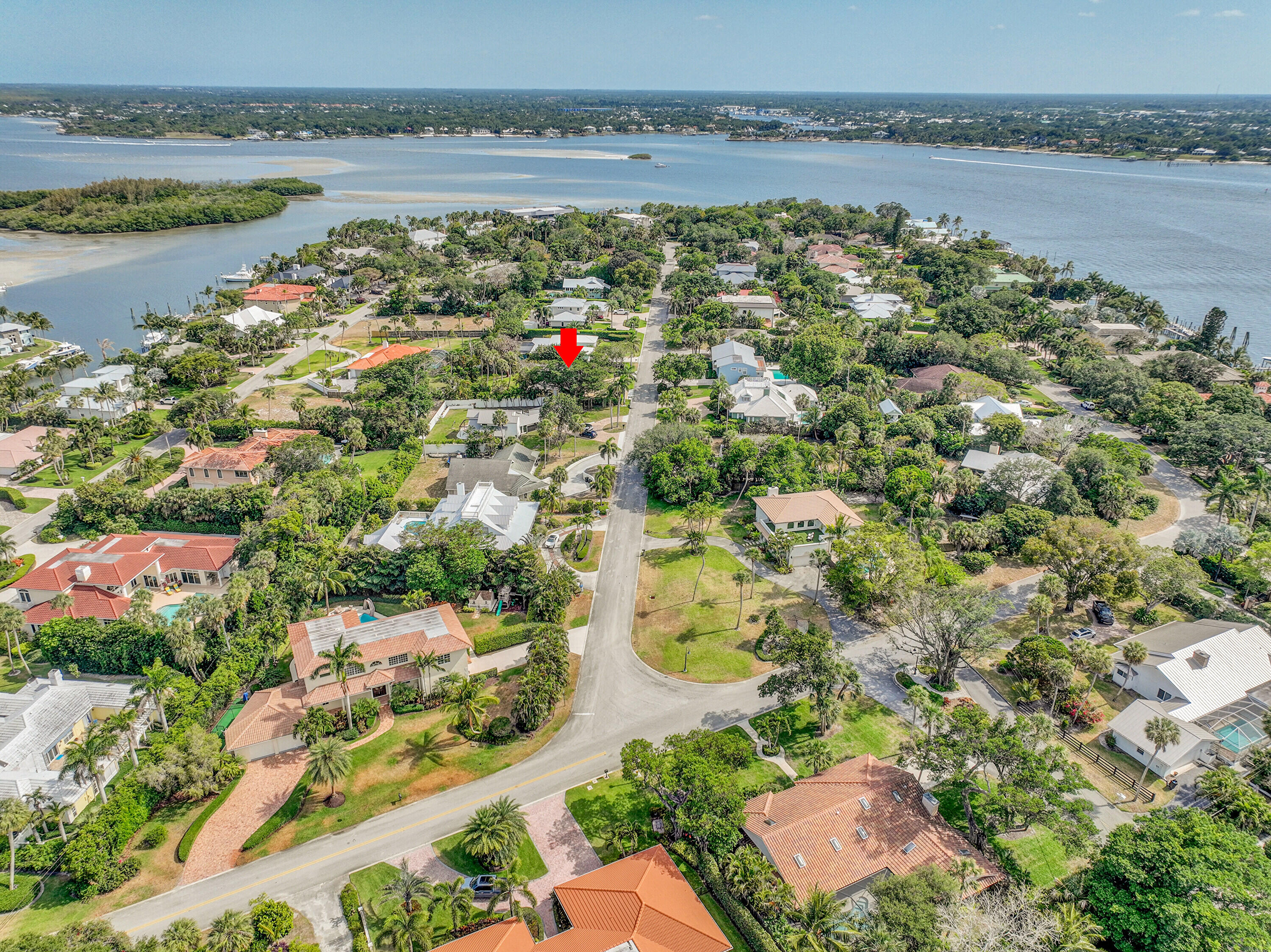 10 Middle Road Sewall's Point, FL 34996 - Photo 5 of 28 an aerial view of residential houses with outdoor space and lake view
