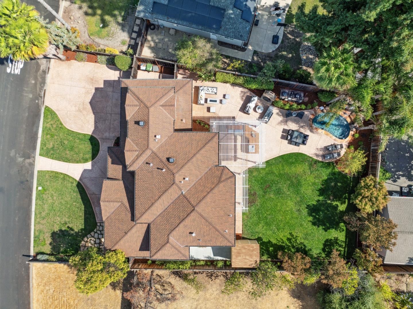 14574 Nelson Way San Jose, CA 95124 - Photo 60 of 62 an aerial view of a house with a yard basket ball court and outdoor seating