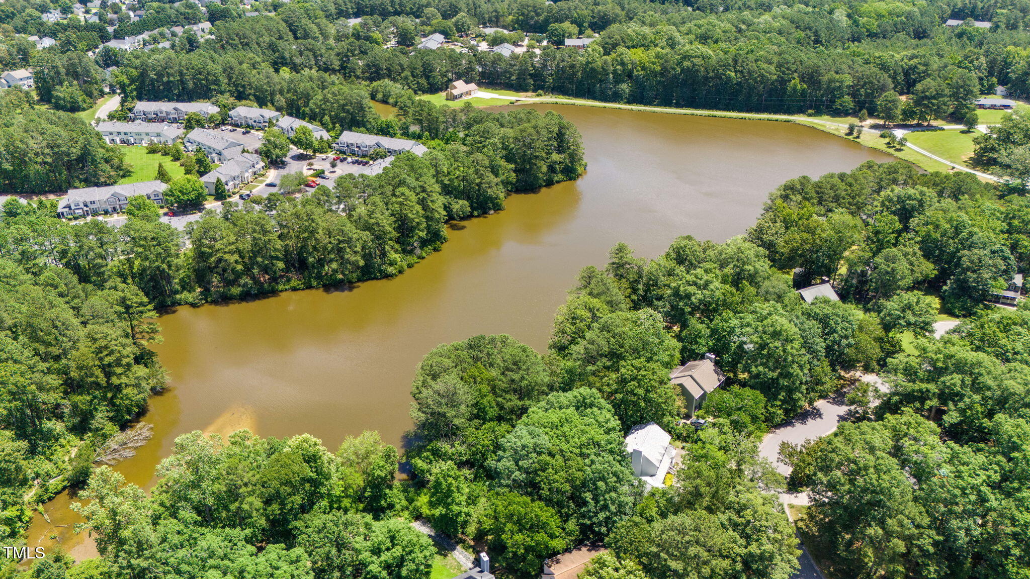 5320 Middleton Road Durham, NC 27713 - Photo 35 of 36 an aerial view of residential houses with outdoor space and trees all around