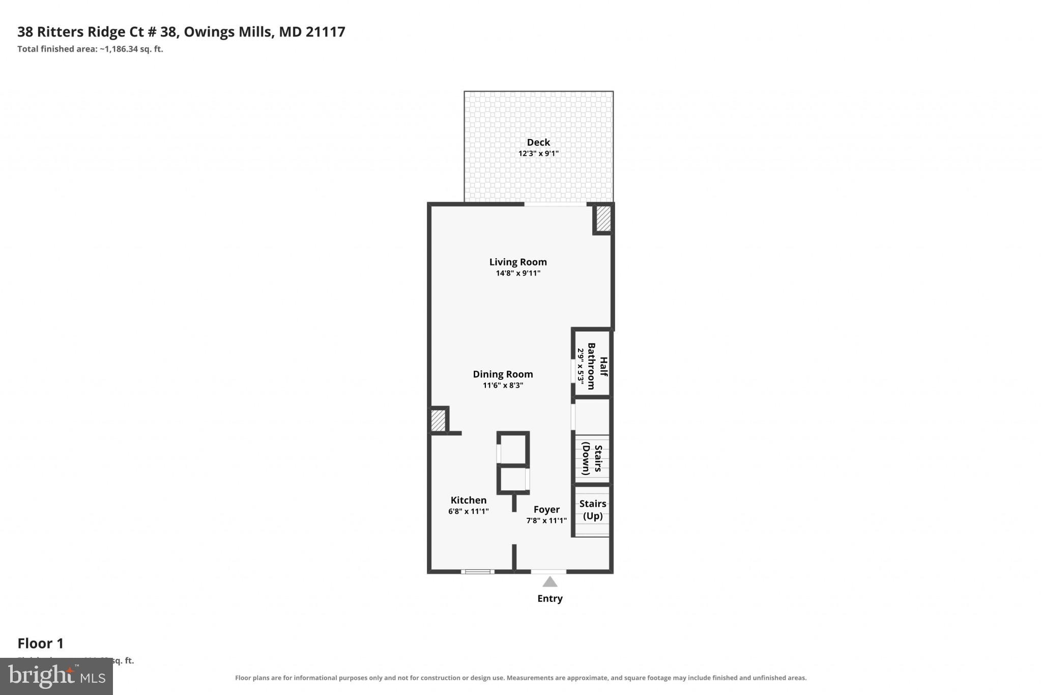 38 Ritters Ridge Court, Unit 38 Owings Mills, MD 21117 - Photo 33 of 36 Main level floor plan