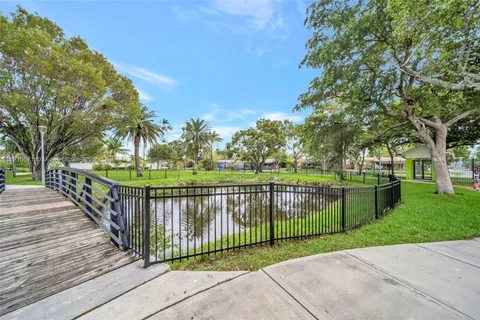 a view of a deck with a trees