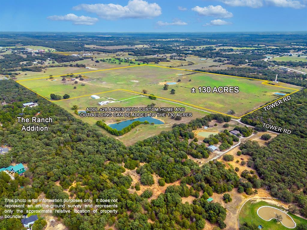 130-ac Tower Road Valley View, TX 76272 - Photo 2 of 9 PROPERTY AERIAL...Outlines Are Approx.