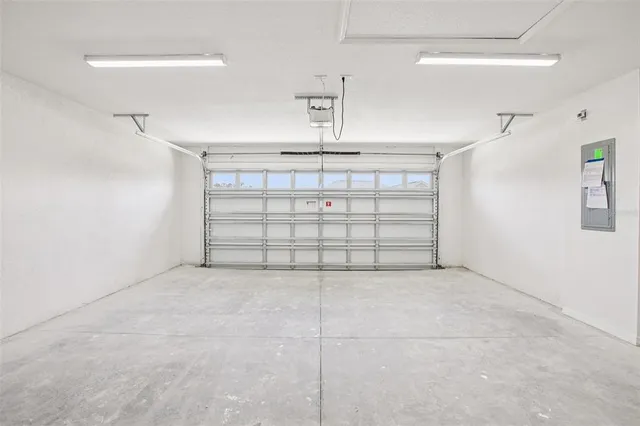 a view of a garden from a building