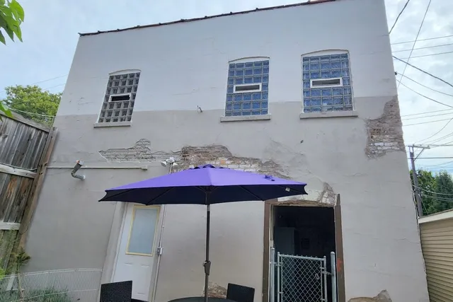 a table and chairs in a room